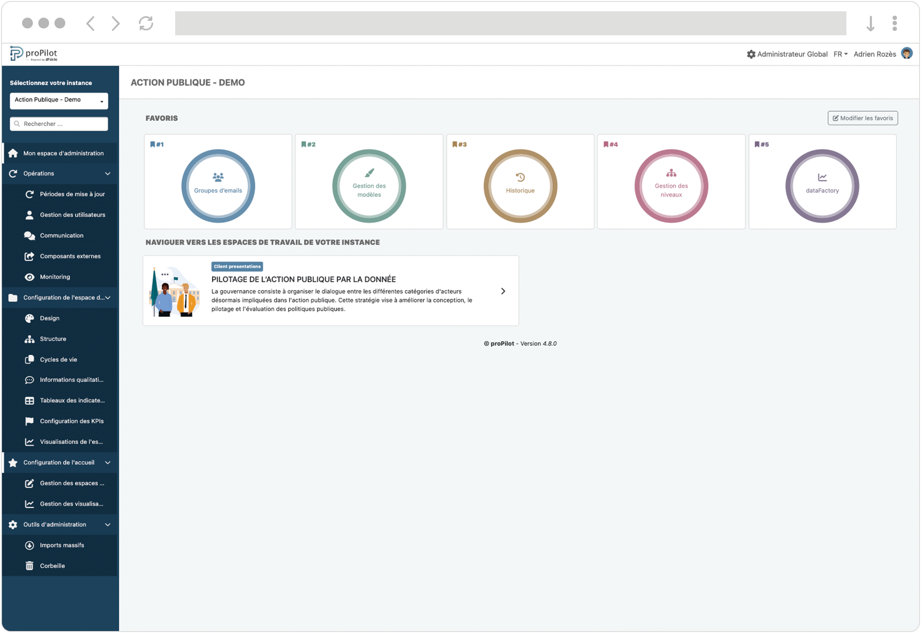 Brower screenshot- Admin homepage Fr.png