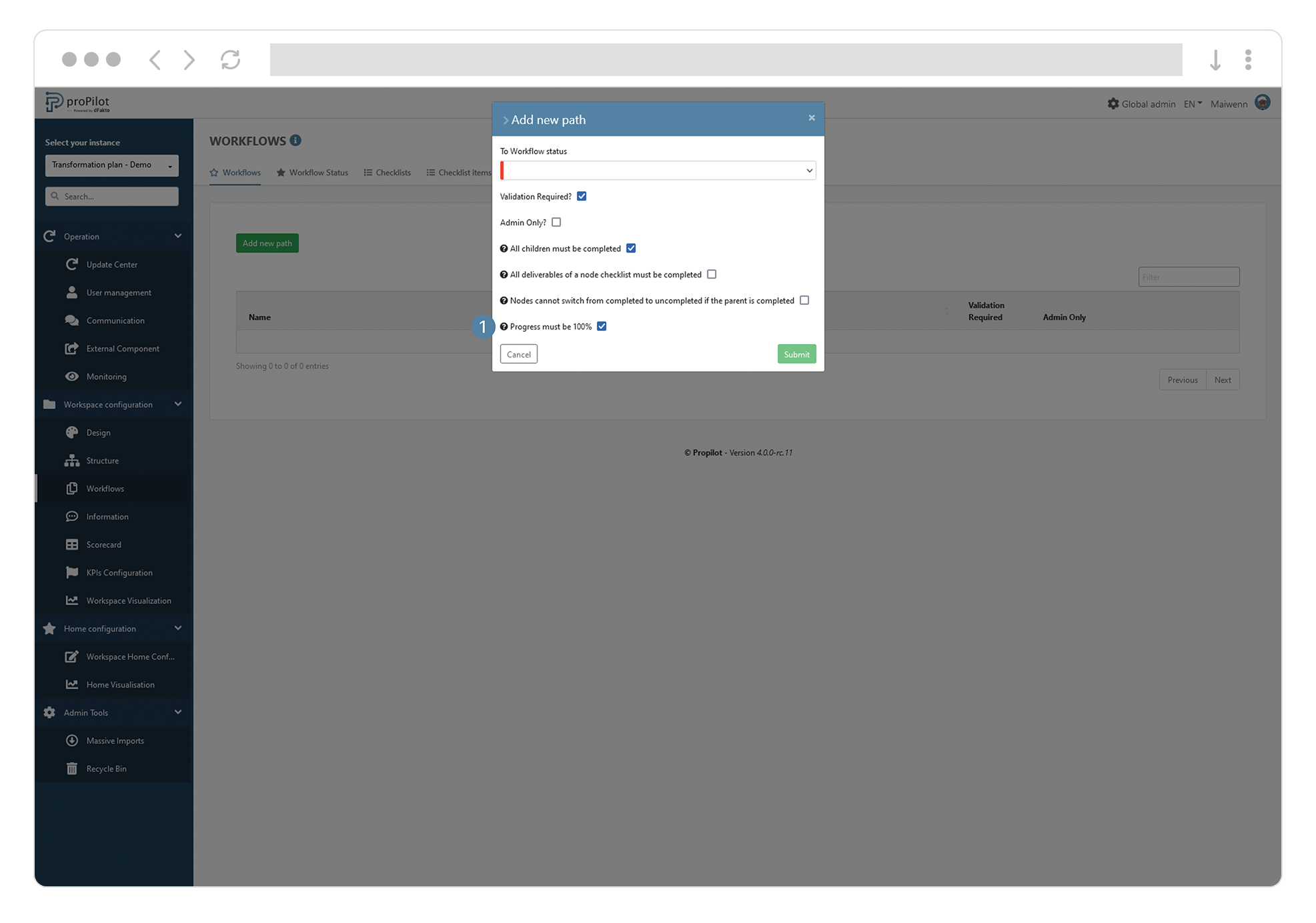 admin workflow maturities chemin add form progress.png